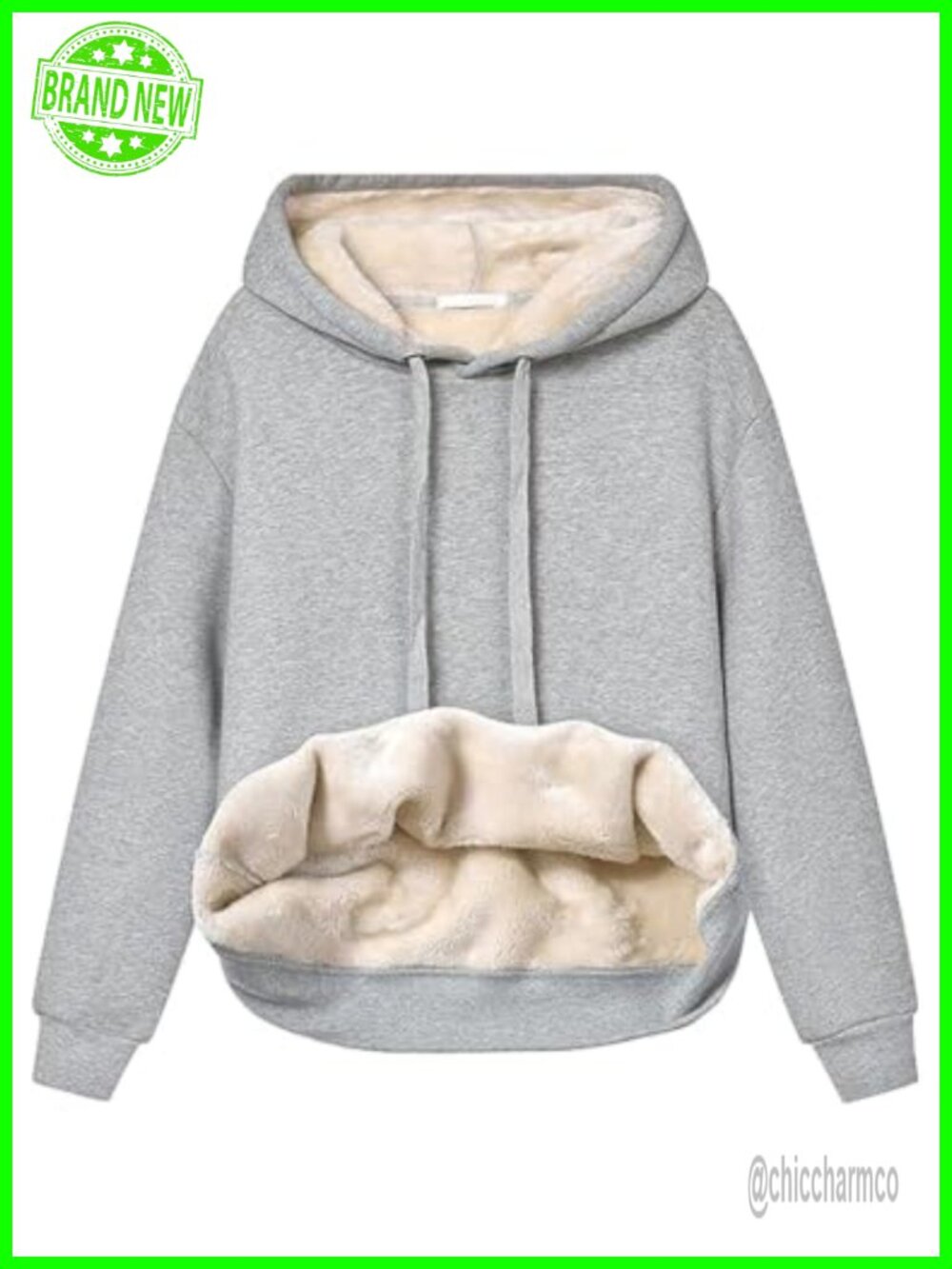 Sherpa Fleece Lined Hoodie Pullover Sweatshirt Warm Winter